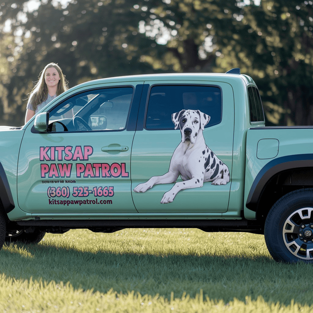 Kitsap Paw Patrol company truck and employee